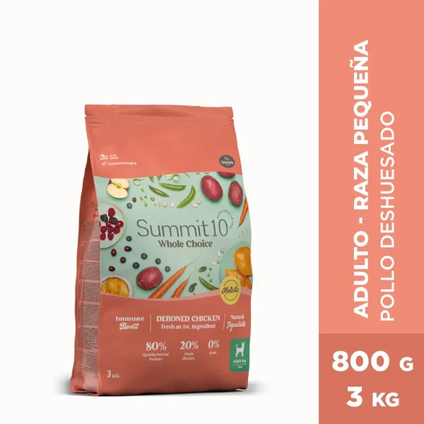 SUMMIT 10 WHOLE CHOICE PERRO MINI 800Gr
